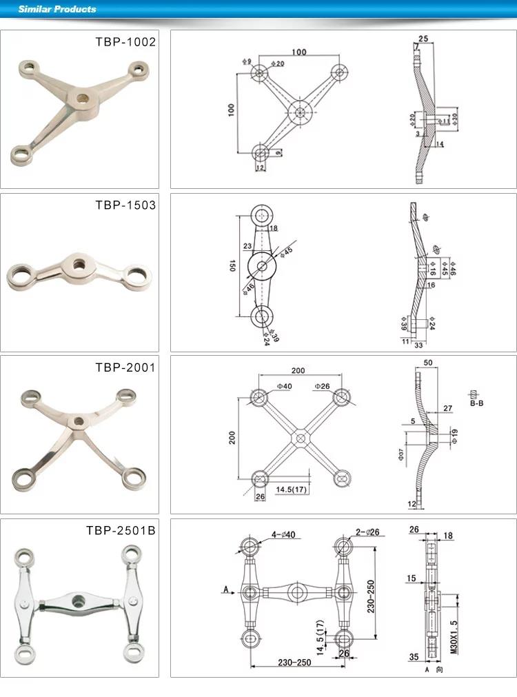 Stainless steel glass spider fitting for Curtain Walls Stainless steel glass spider fitting for Curtain Walls
